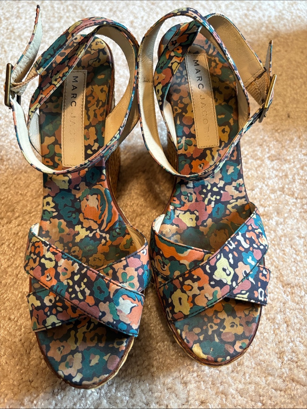 Marc Jacobs floral print wedge sandals